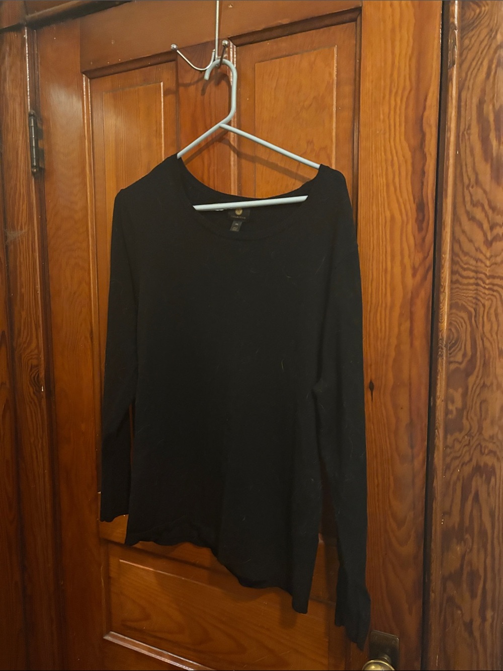 JM Collection Black Long Sleeve Crewneck Tee